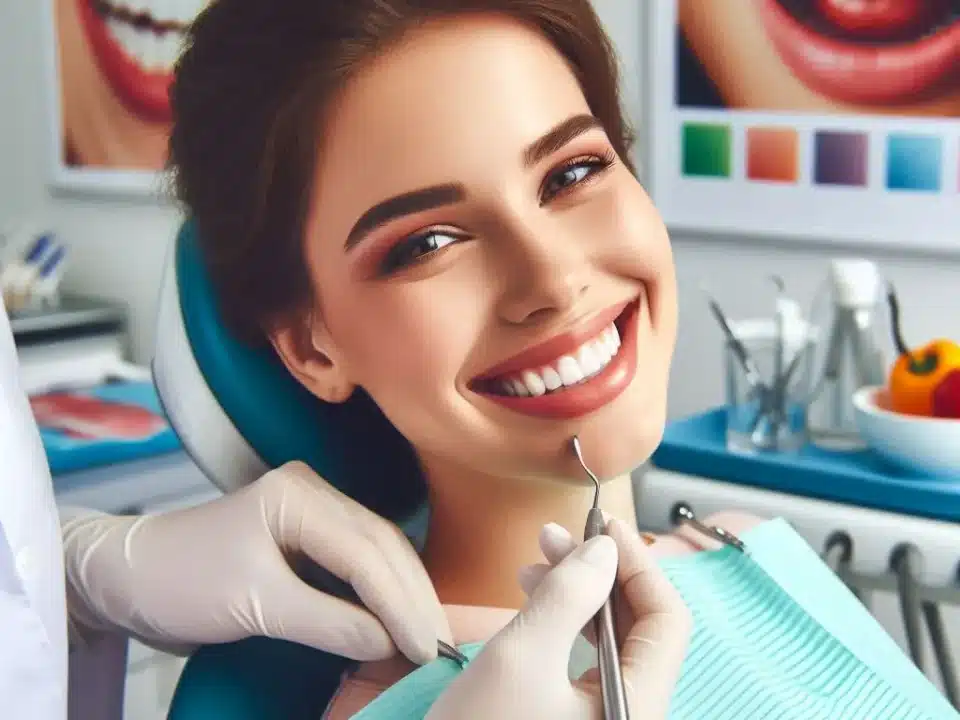 دندانپزشک در حال جرم گیری تخصصی دندان